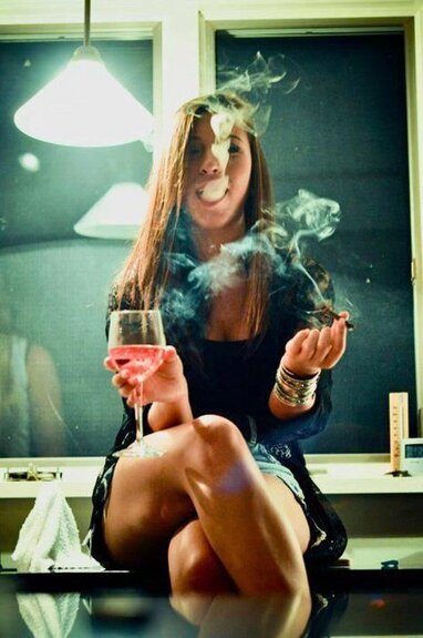 cute girl smoking some weed
