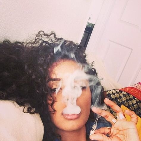 pretty girl smoking marijuana