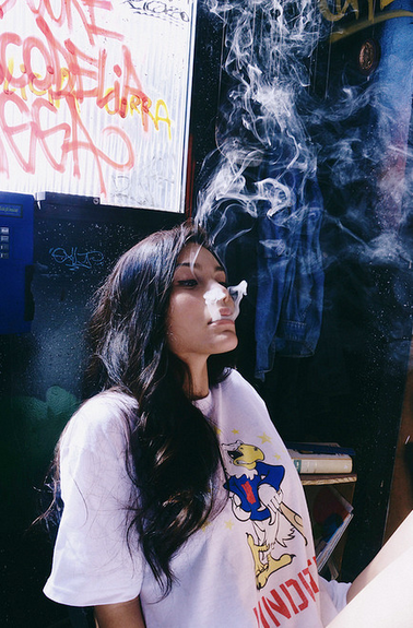 pretty girl smoking weed