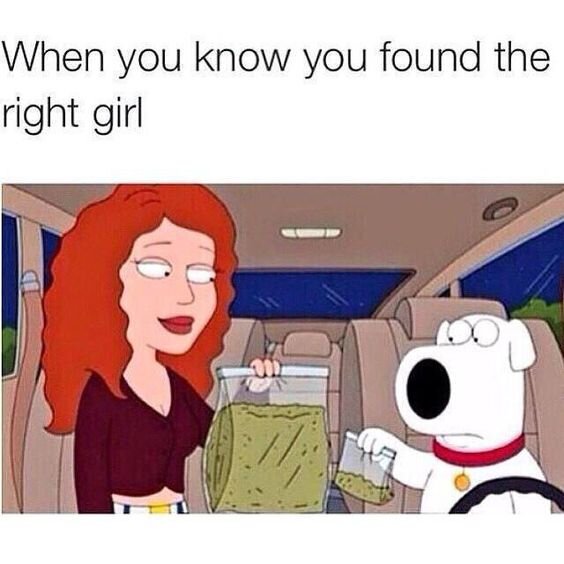 when you know you found the right girl weed meme