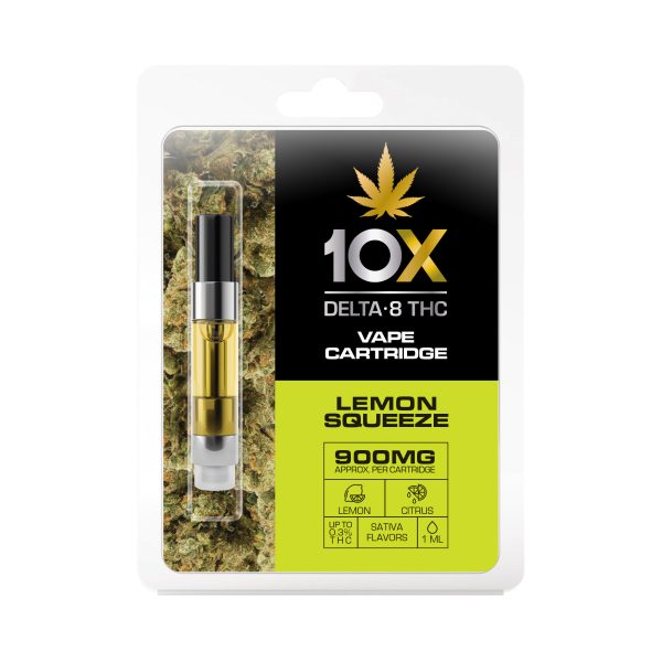 10X Delta-8 THC - Lemon Squeeze Vape Cartridge - 900mg (1ml)