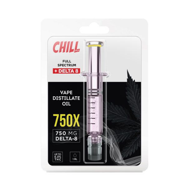 Chill Plus Delta-8 Vape Distillate Oil Syringe - 750X