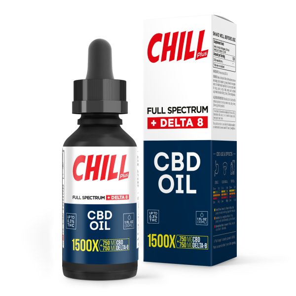 Chill Plus Delta-8 & Full Spectrum CBD Oil - 1500X