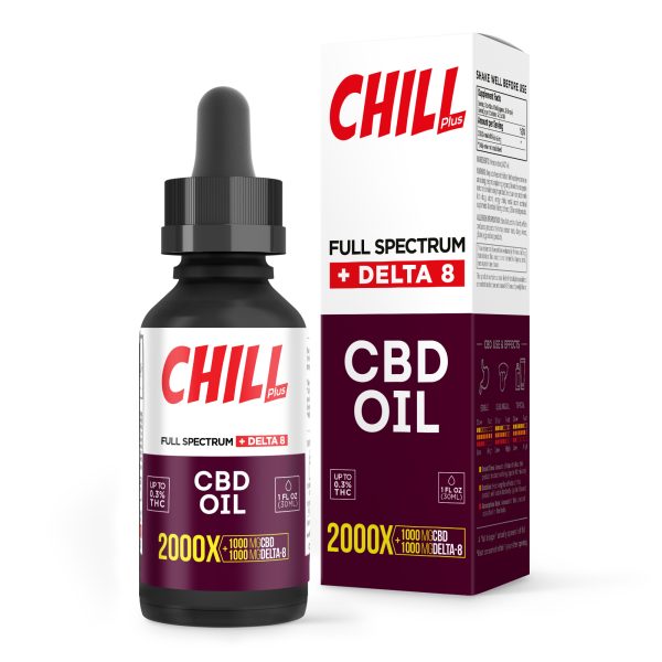 Chill Plus Delta-8 & Full Spectrum CBD Oil - 2000X