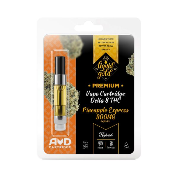 Liquid Gold Delta-8 THC Vape Cartridge - Pineapple Express - 900mg