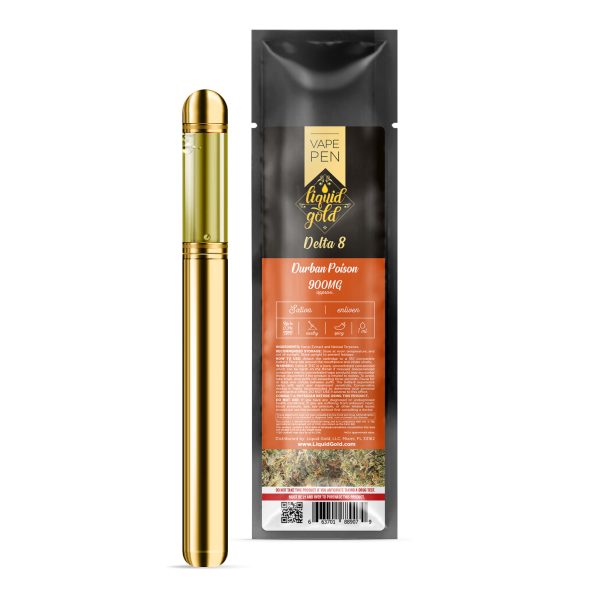 Liquid Gold Delta-8 Vape Pen - Durban Poison - 900mg