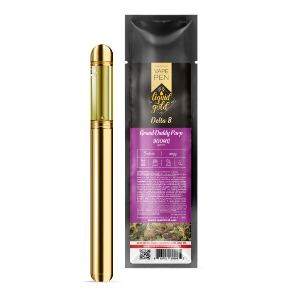 Liquid Gold Delta-8 Vape Pen - Grand Daddy Purp - 900mg