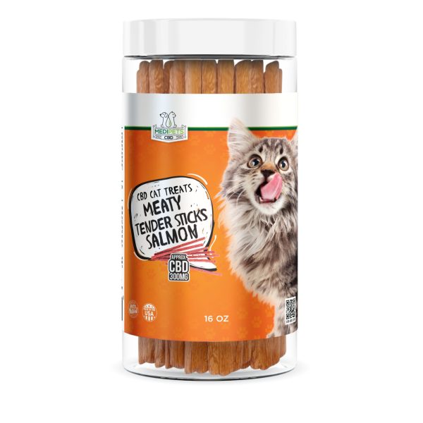 MediPets CBD Cat Treats - Meaty Tender Sticks Salmon - 300mg