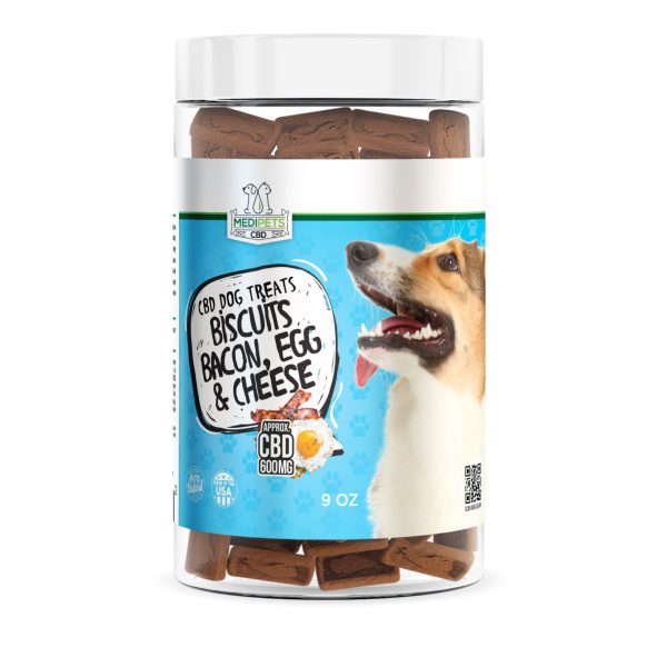 MediPets CBD Dog Treats - Biscuits Bacon, Egg & Cheese - 600mg