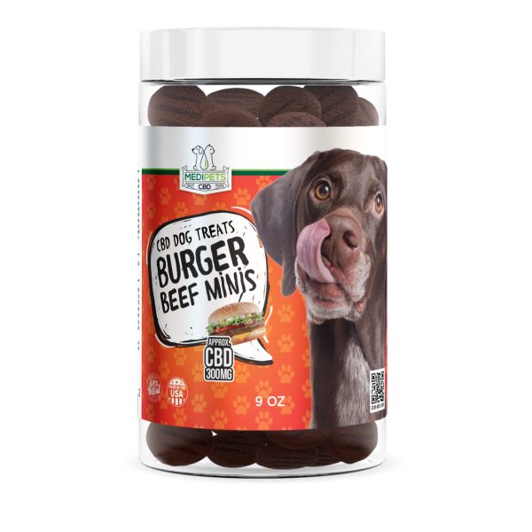 MediPets CBD Dog Treats - Burger Beef Minis - 300mg