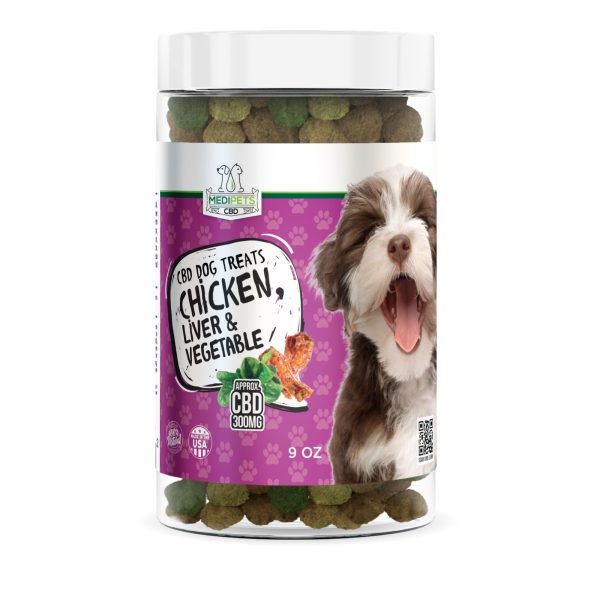 MediPets CBD Dog Treats - Chicken Liver & Vegetable - 300mg