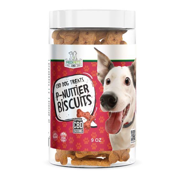 MediPets CBD Dog Treats - P-Nuttier Biscuits - 600mg