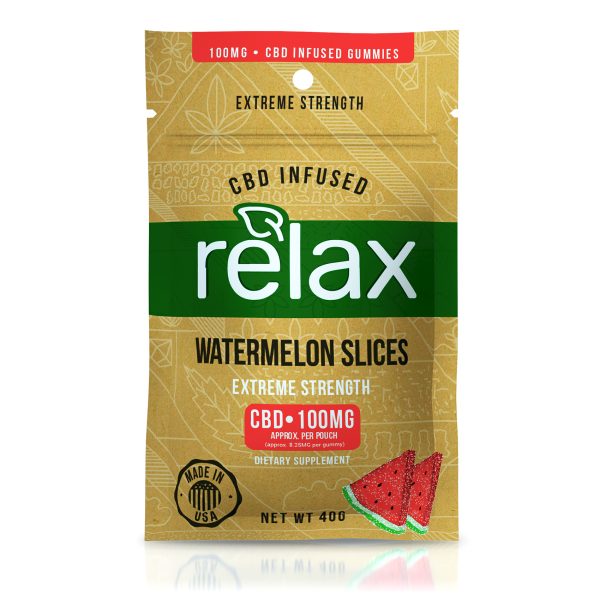 Relax Gummies - CBD Infused Watermelon Slices - 100mg