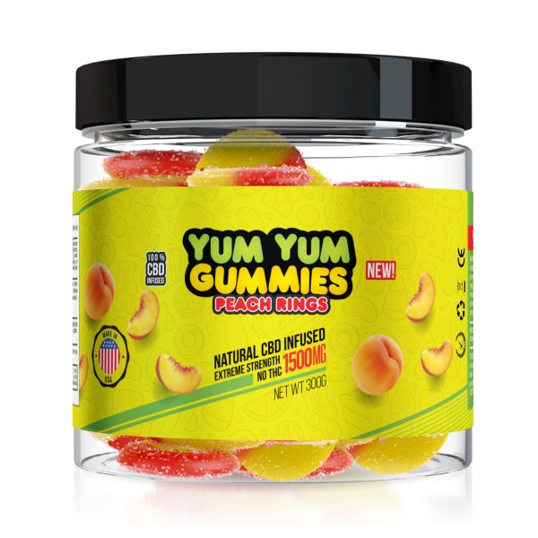 Yum Yum Gummies 1500mg - CBD Infused Peach Rings