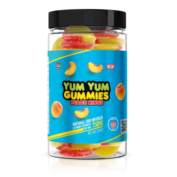 Yum Yum Gummies 750mg - CBD Infused Peach Rings
