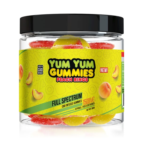 Yum Yum Gummies - CBD Full Spectrum Peach Rings - 1500mg