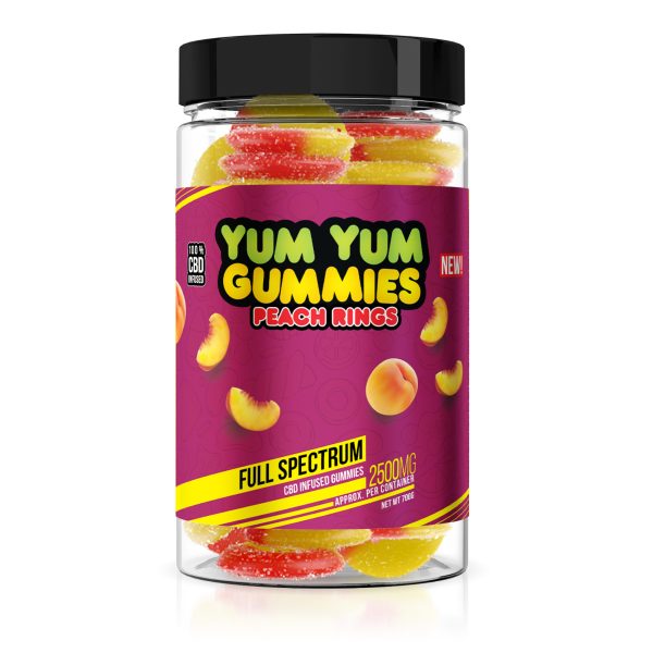 Yum Yum Gummies - CBD Full Spectrum Peach Rings - 2500mg