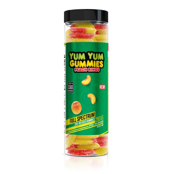 Yum Yum Gummies - CBD Full Spectrum Peach Rings - 250mg