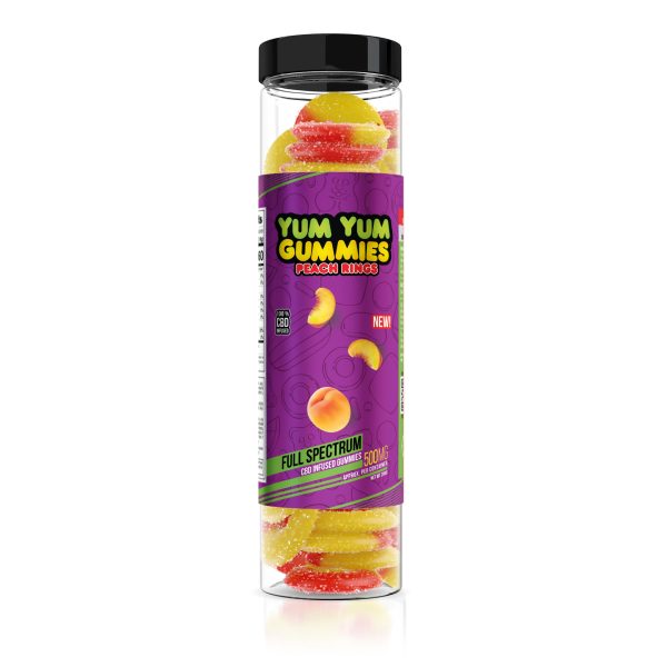 Yum Yum Gummies - CBD Full Spectrum Peach Rings - 500mg