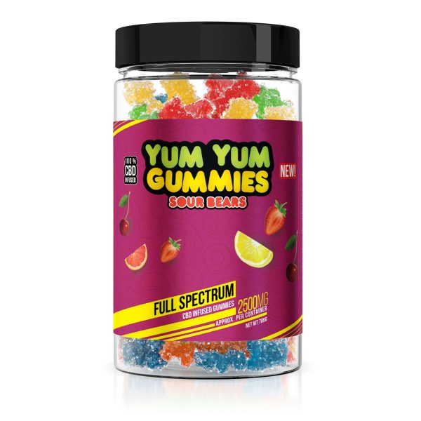 Yum Yum Gummies - CBD Full Spectrum Sour Bears - 2500mg